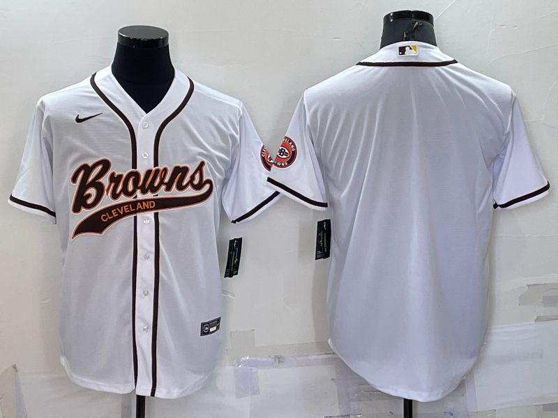 Men Cleveland Browns Blank White 2022 Nike Co branded NFL Jersey